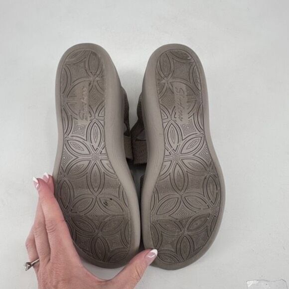 Skechers Women's PIER-LITE Memory Maker Wedge Sandals Mocha Size‎ 9 Knit Stretch - Picture 5 of 9